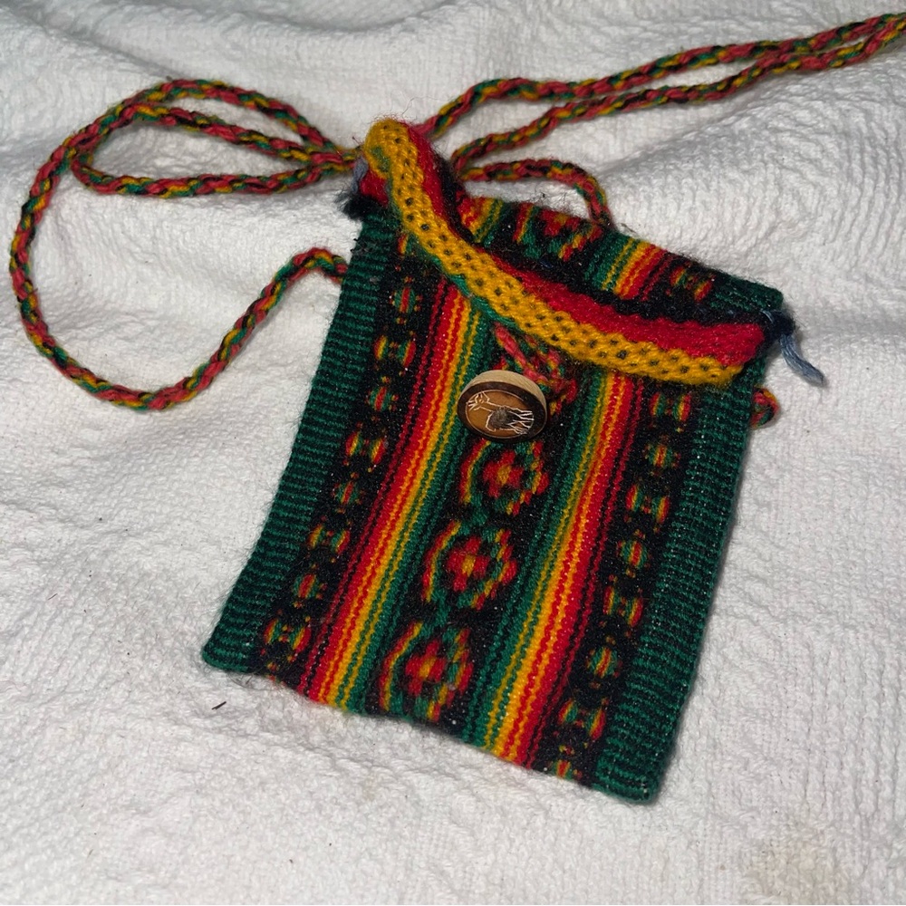 100% wool/Lana Colorful Striped Mini Bag